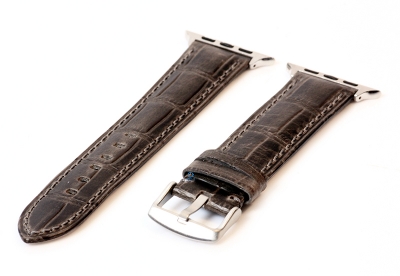 Apple Watch strap croco leather grey - 42/44/45mm