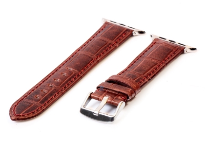 Apple Watch strap croco leather lightbrown - 42/44/45mm
