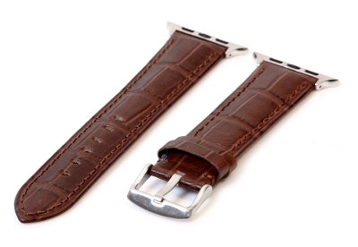 Apple Watch strap croco leather brown - 42/44/45mm