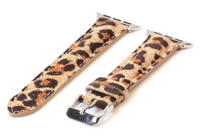 Apple Watch strap leather leopard print - 38/40/41mm