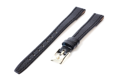 Open-end clip watch strap 10mm - Calf leather black