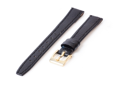 Open-end clip watch strap 12mm - Calf leather black