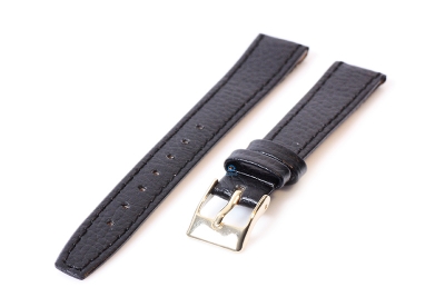 Open-end clip watch strap 14mm - Calf leather black