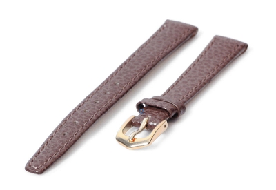 Open-end clip watch strap 12mm - Calf leather brown