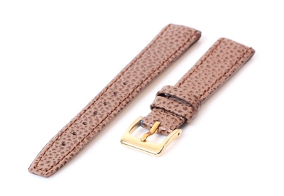 Open-end clip watch strap 14mm - Calf leather brown