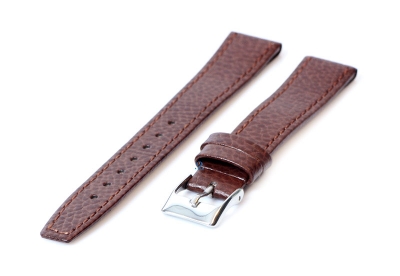 Open-end clip watch strap 16mm - Calf leather brown