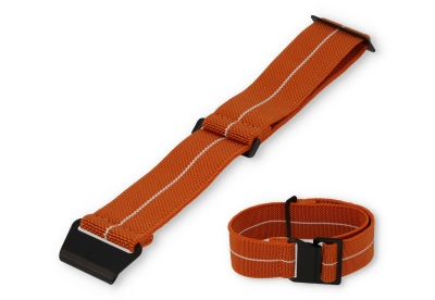 Elastic watch strap 22mm nylon orange - white
