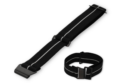 Elastic watch strap 22mm nylon black - white