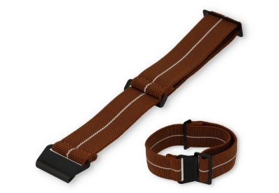 Elastic watch strap 22mm nylon brown - white