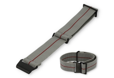 Elastic watch strap 22mm nylon grey - red