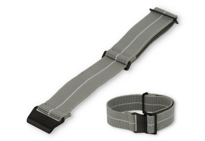 Elastic watch strap 22mm nylon grey - white