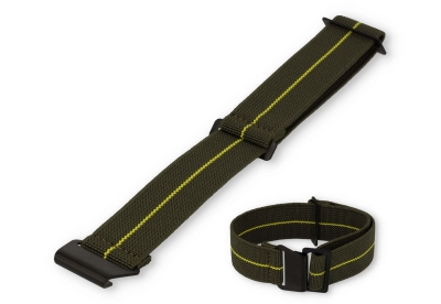 Elastic watch strap 22mm nylon green - yellow