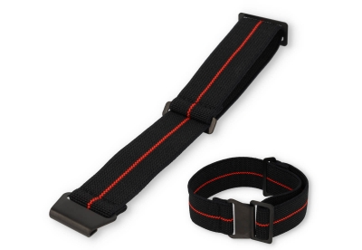 Elastic watch strap 20mm nylon black - red