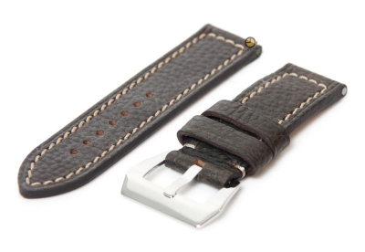 24mm watch strap darkbrown - sturdy leather