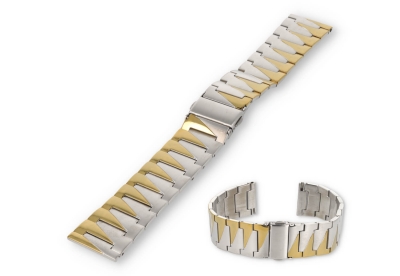 Steel watch strap 22mm silver/gold - matt/polished
