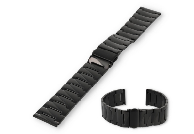 Steel watch strap 22mm black - matt/polished