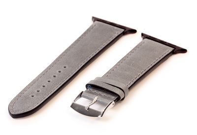 Apple Watch strap calf leather matt grey - 42/44/45mm