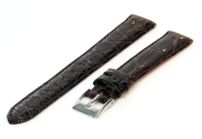 Watchstrap 14mm darkbrown crocodile leather