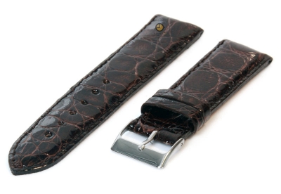 Watchstrap 22mm brown croco leather
