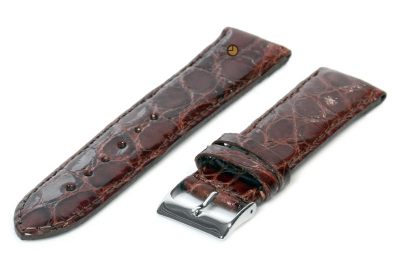 Watchstrap 22mm (red)brown croco leather