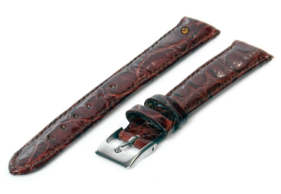 Watchstrap 14mm redbrown crocodile leather
