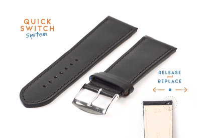 Watchstrap 24mm black leather
