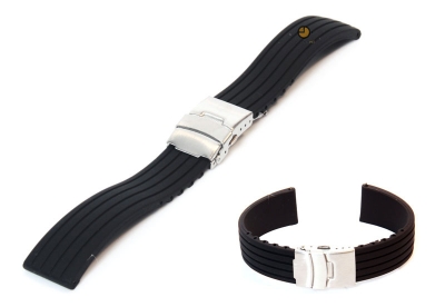 Silicone watchstrap 18mm black
