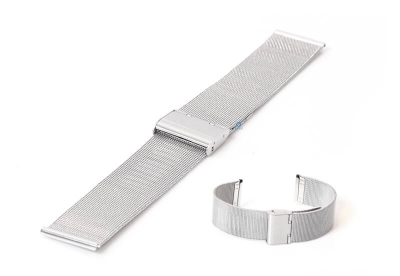 Mesh watchstrap 24mm silver refined