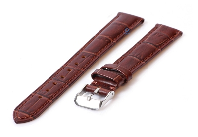 Watchstrap 16mm croco leather brown