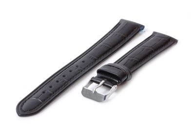 Watchstrap 18mm croco leather black
