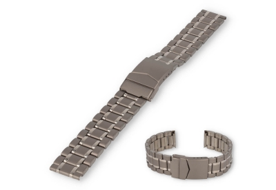 Skin-friendly strap 18mm - partly polished with 3-fold clasp