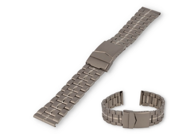 Matt and shiny titanium watch strap - 20mm