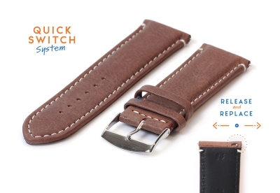 Watchstrap 26mm brown calf leather