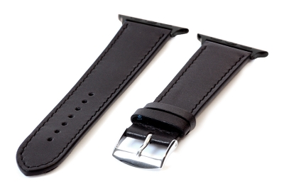 Apple Watch strap calf leather matt black - 42/44/45mm