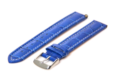 Extra long watch strap - 18mm blue leather