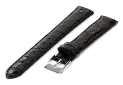 Watchstrap 14mm black crocodile leather