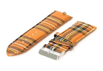 Watchstrap 28mm brown/yellow