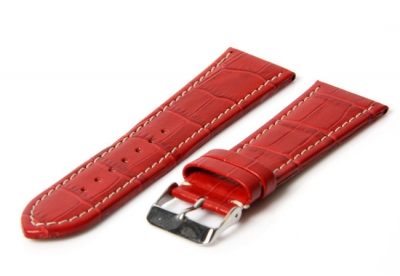 Watchstrap 26mm croco red