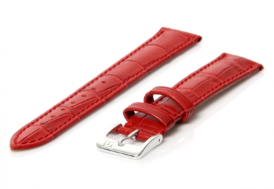 Watchstrap leather 16mm red