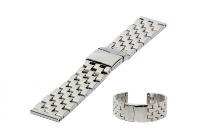 Watchstrap 24mm polished silver