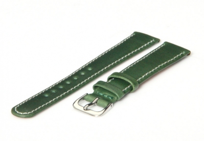 Watchstrap 12mm green leather