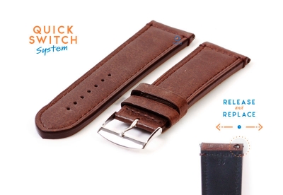 Watchstrap 26mm brown calf leather