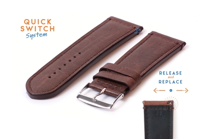 Watchstrap 28mm brown calf leather