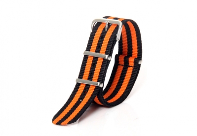 Watchstrap 20mm nylon orange/black