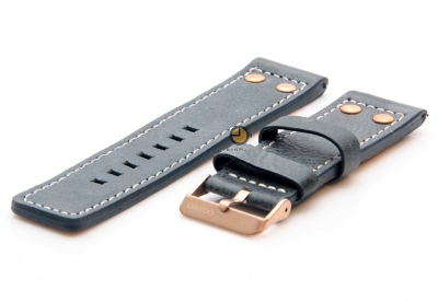 Oozoo watchstrap 22mm blue leather
