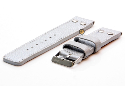 Oozoo watchstrap 22mm silver leather