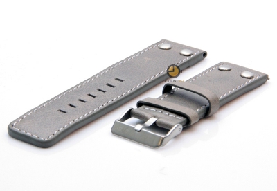 Oozoo watchstrap 24mm grey leather