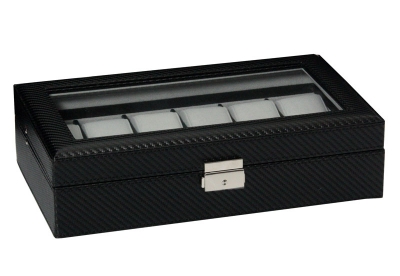 Watchbox black carbon leather 12 watches