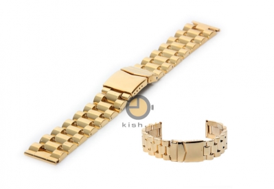 Watchstrap 24mm stainless steel solid gold