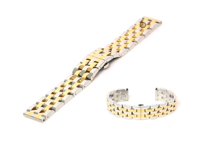 Watchstrap 18mm stainless steel silver/gold BRT